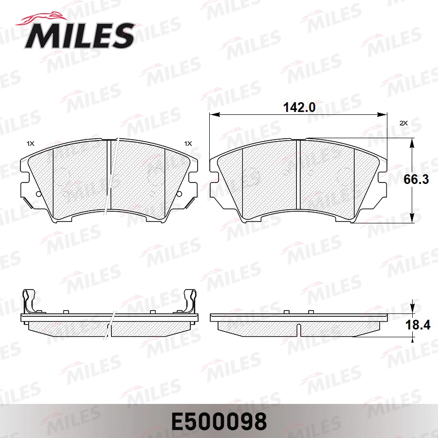 Kit de plaquettes de frein, frein à disque MILES E500098