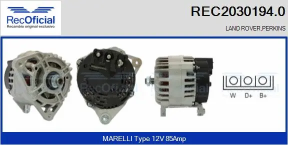 Alternateur RECOFICIAL REC2030194.0
