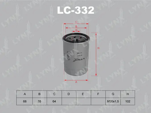Filtre à huile LYNXAUTO LC-332