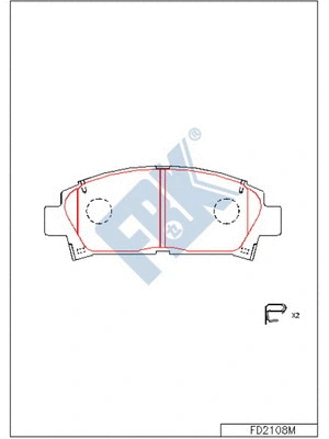 Kit de plaquettes de frein, frein à disque FBK FD2108M