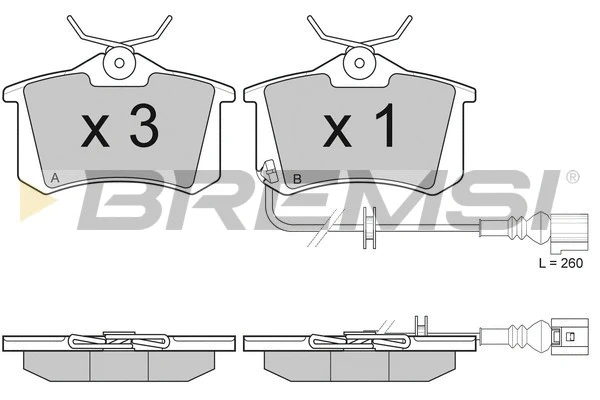 Kit de plaquettes de frein, frein à disque BREMSI BP3005