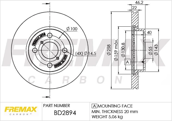 Disque de frein FREMAX BD-2894
