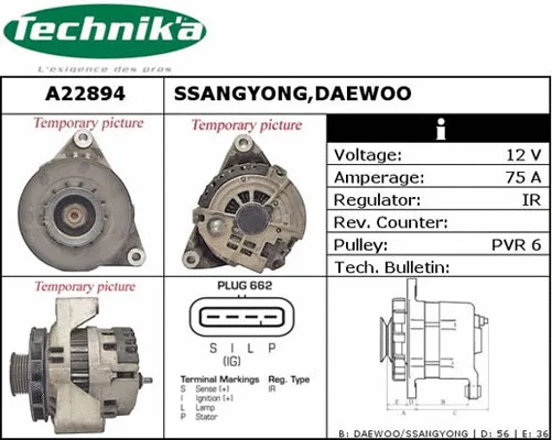 Alternateur Technika A22894