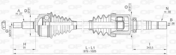 Arbre de transmission OPEN PARTS DRS6481.00