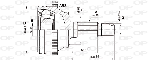 Jeu de joints, arbre de transmission OPEN PARTS CVJ5089.10