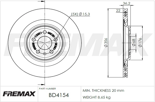 Disque de frein FREMAX BD-4154