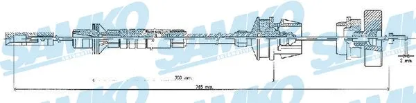 Tirette à câble, commande d'embrayage SAMKO C0218C