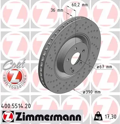 Disque de frein ZIMMERMANN 400.5514.20