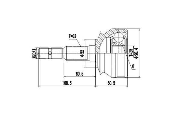 Jeu de joints, arbre de transmission DYNAMATRIX DCV899205