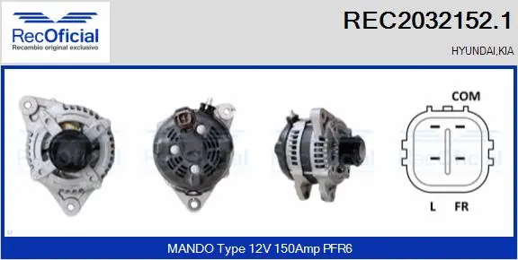 Alternateur RECOFICIAL REC2032152.1