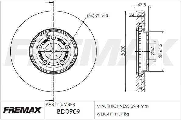 Disque de frein FREMAX BD-0909