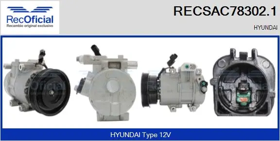 Compresseur, climatisation RECOFICIAL RECSAC78302.1