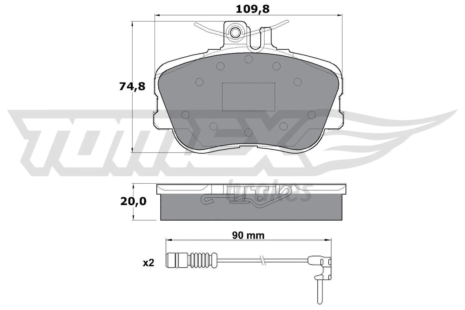Kit de plaquettes de frein, frein à disque TOMEX Brakes TX 11-461