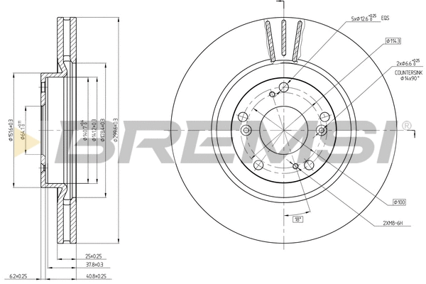 Disque de frein BREMSI CD8092V
