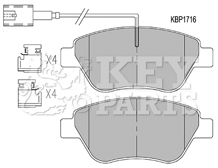 Kit de plaquettes de frein, frein à disque KEY PARTS KBP1716