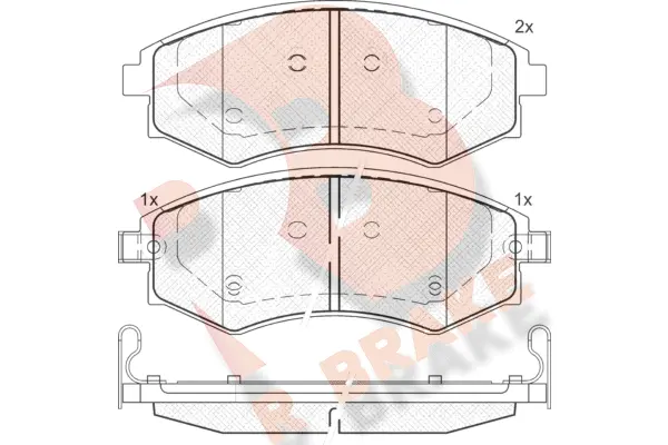 Kit de plaquettes de frein, frein à disque R BRAKE RB1716
