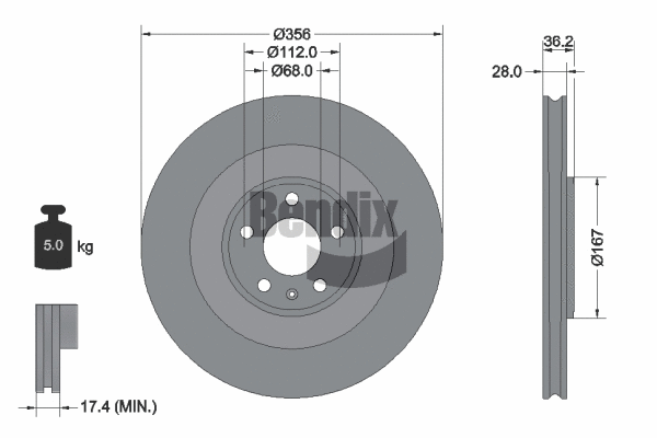 Disque de frein BENDIX Braking BDS2311HC