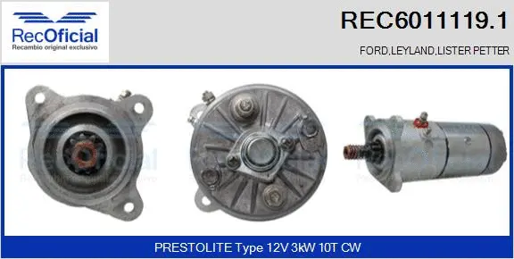 Démarreur RECOFICIAL REC6011119.1