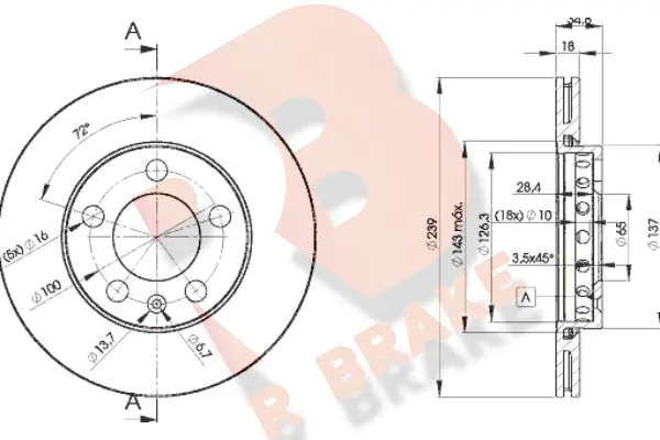 Disque de frein R BRAKE 78RBD25308