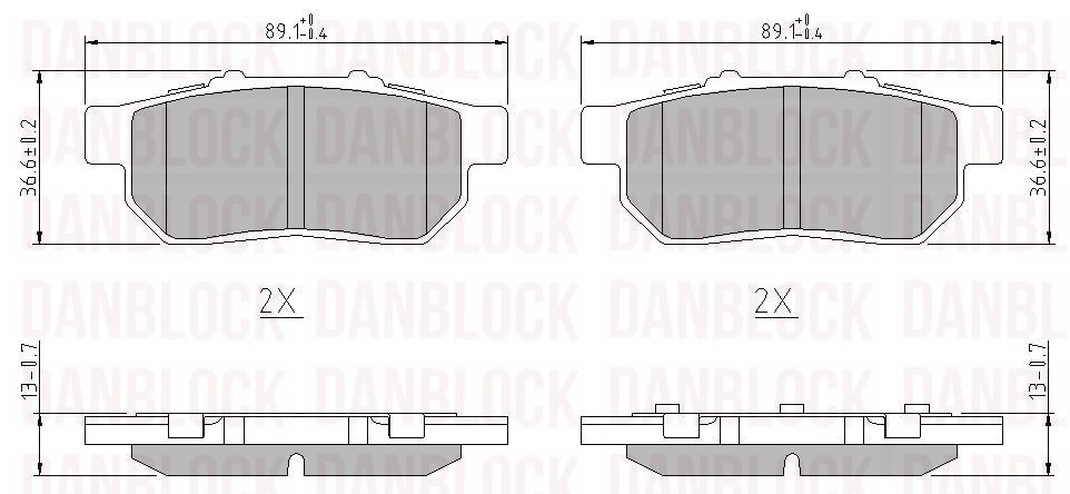Kit de plaquettes de frein, frein à disque DANBLOCK DB 510994