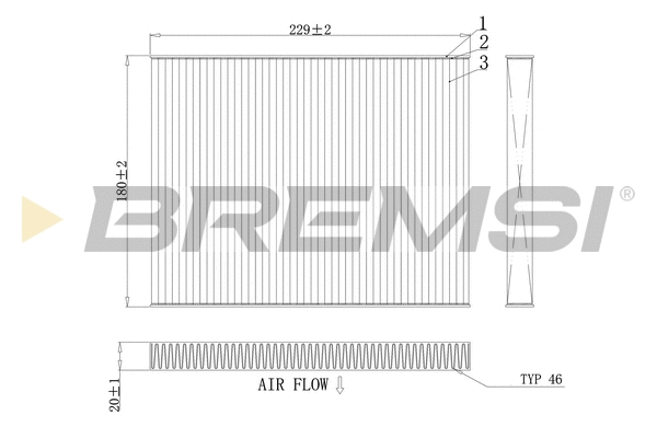 Filtre, air de l'habitacle BREMSI FC0443