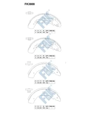Jeu de mâchoires de frein FBK FK3808
