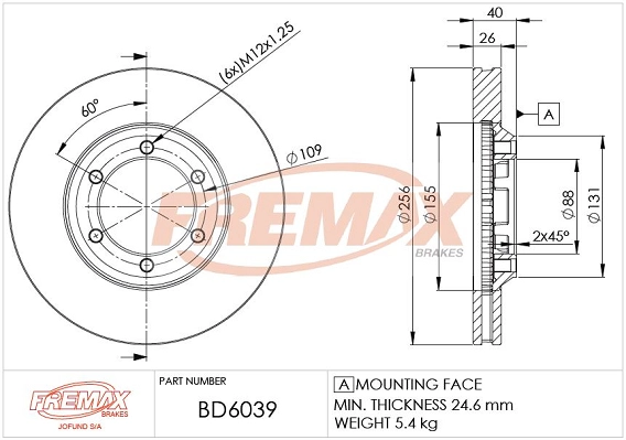 Disque de frein FREMAX BD-6039