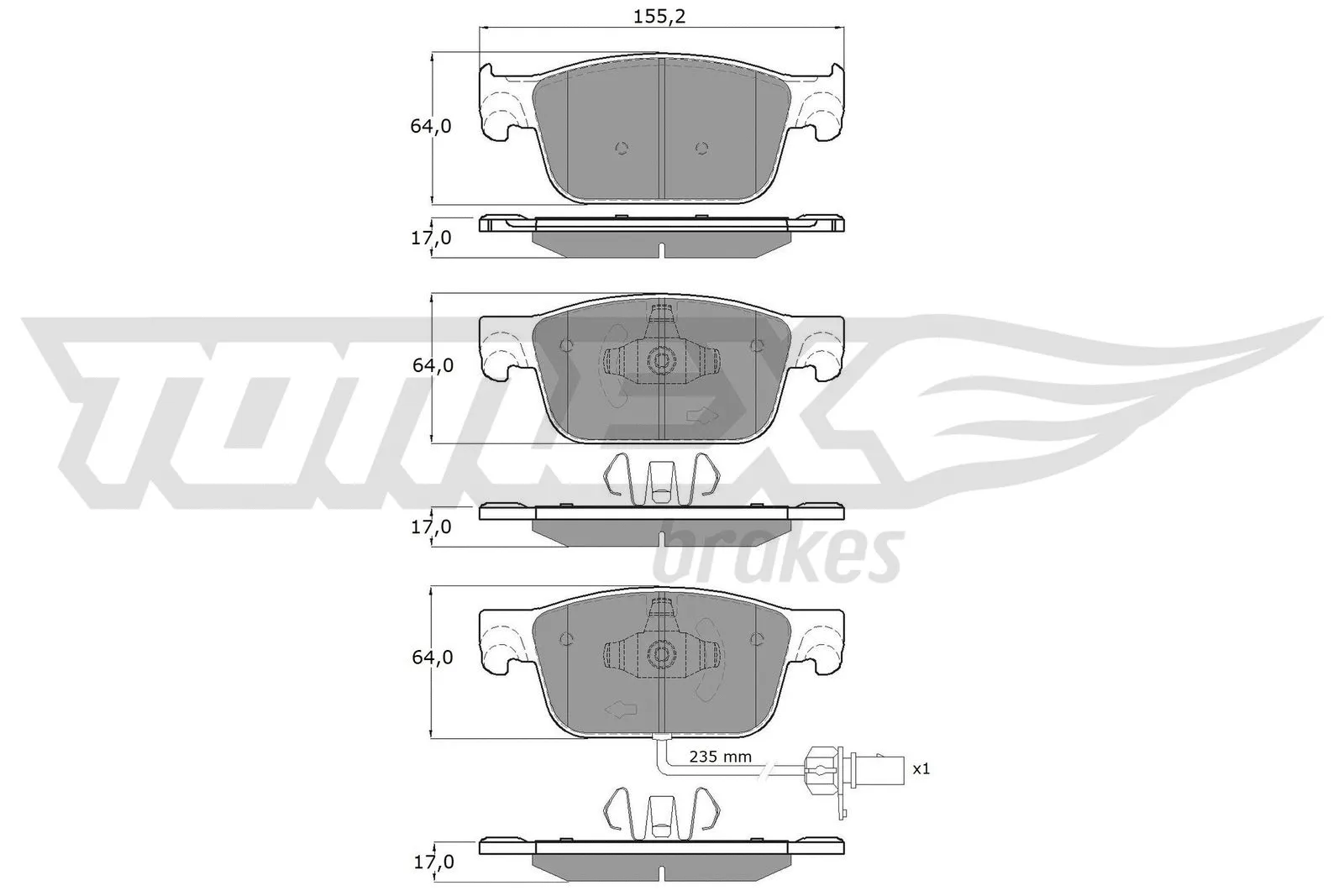 Kit de plaquettes de frein, frein à disque TOMEX Brakes TX 18-21