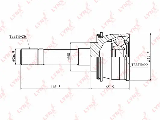 Jeu de joints, arbre de transmission LYNXAUTO CO-7302