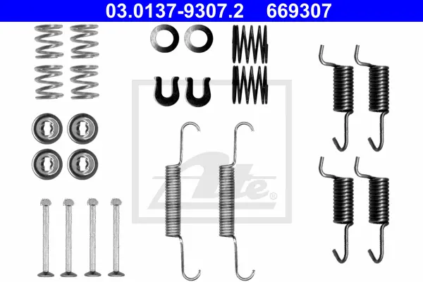 Kit d'accessoires, mâchoires de frein de stationnement ATE-APAC 03.0137-9307.2