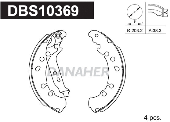 Jeu de mâchoires de frein DANAHER DBS10369