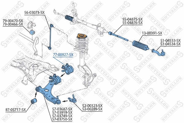 Suspension, bras de liaison STELLOX 77-00927-SX