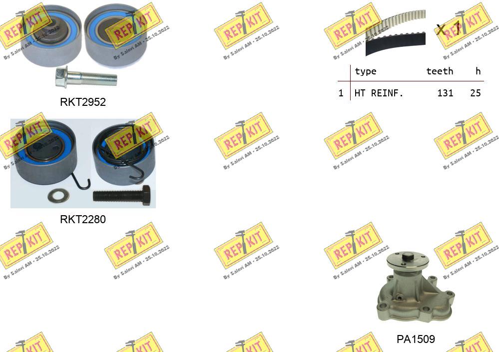 Pompe à eau + kit de courroie crantée REPKIT RKTK0868PA