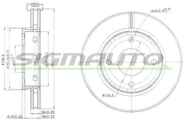 Disque de frein SIGMAUTO DBB621V