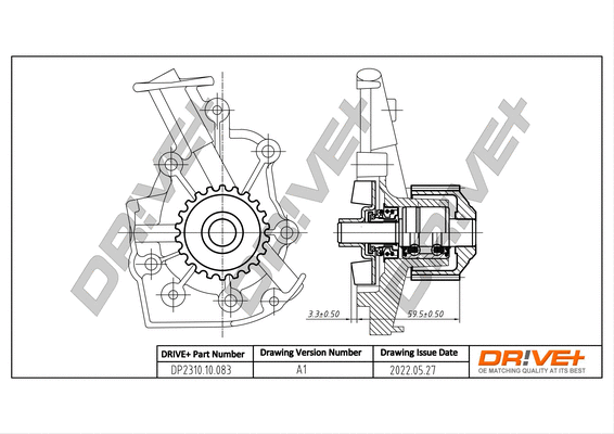 Pompe à eau, refroidissement du moteur Dr!ve+ DP2310.10.083