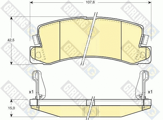 Kit de plaquettes de frein, frein à disque GIRLING 6131649
