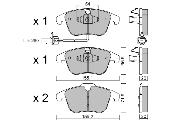 Kit de plaquettes de frein, frein à disque AISIN BPVW-1021