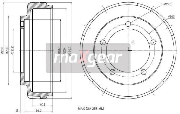 Tambour de frein MAXGEAR 19-2305
