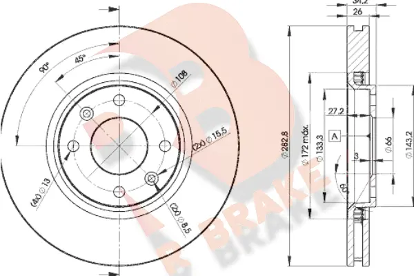 Disque de frein R BRAKE 78RBD24752