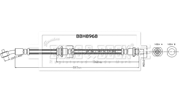 Flexible de frein BORG & BECK BBH8968
