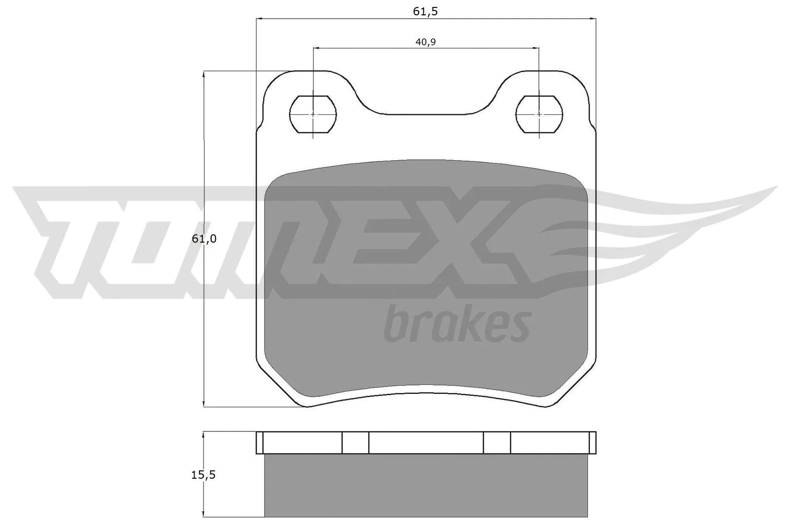 Kit de plaquettes de frein, frein à disque TOMEX Brakes TX 11-61