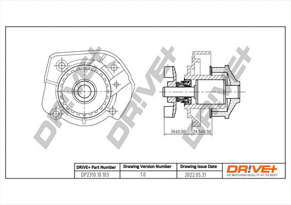 Pompe à eau, refroidissement du moteur Dr!ve+ DP2310.10.103