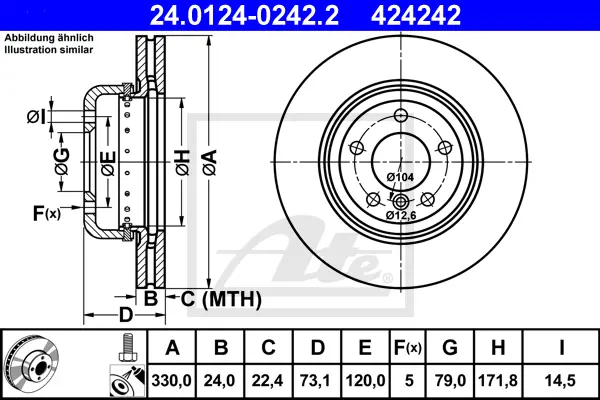 Disque de frein ATE-APAC 24.0124-0242.2
