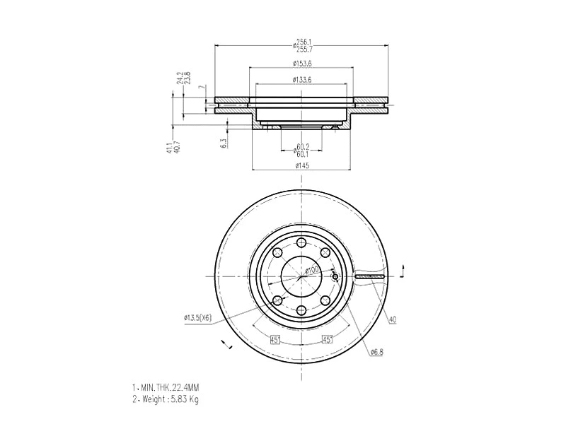Disque de frein A.Z. Meisterteile AZMT-44-024-1050