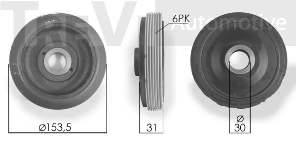 Poulie, vilebrequin TREVI AUTOMOTIVE PC1054