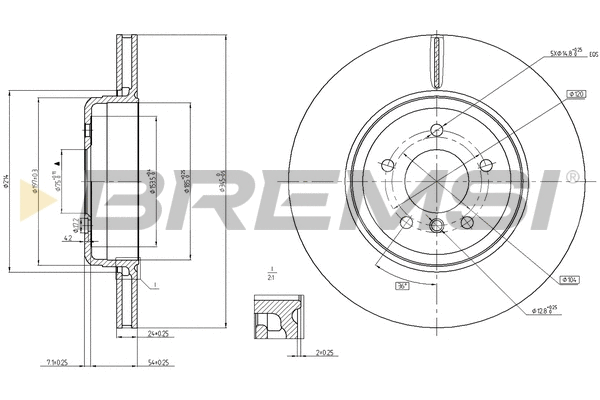 Disque de frein BREMSI CD8154V