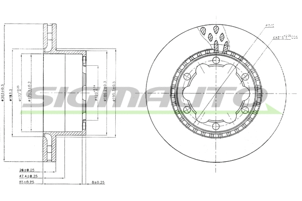 Disque de frein SIGMAUTO DB0312V