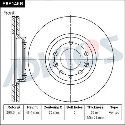 Disque de frein ADVICS E6F145B