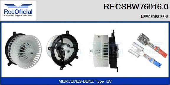Pulseur d'air habitacle RECOFICIAL RECSBW76016.0