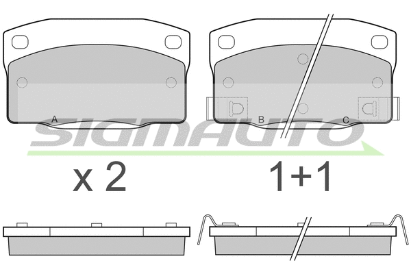 Kit de plaquettes de frein, frein à disque SIGMAUTO SPA450